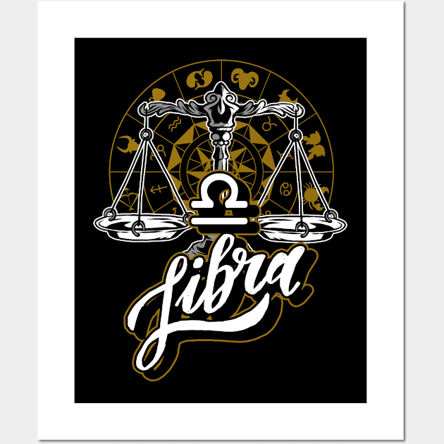 Libra Zodiac Signs Wall Art by ShirtsShirtsndmoreShirts